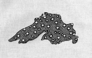 "Bubbles", Blackwork embroidery--5" x 3"